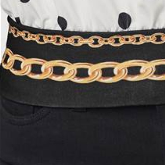 Black and white Polka Dot with Chain Detail Top size M Brand New - Picture 6 of 6